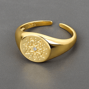 THAI SILVER Sunflower Patterned Ring